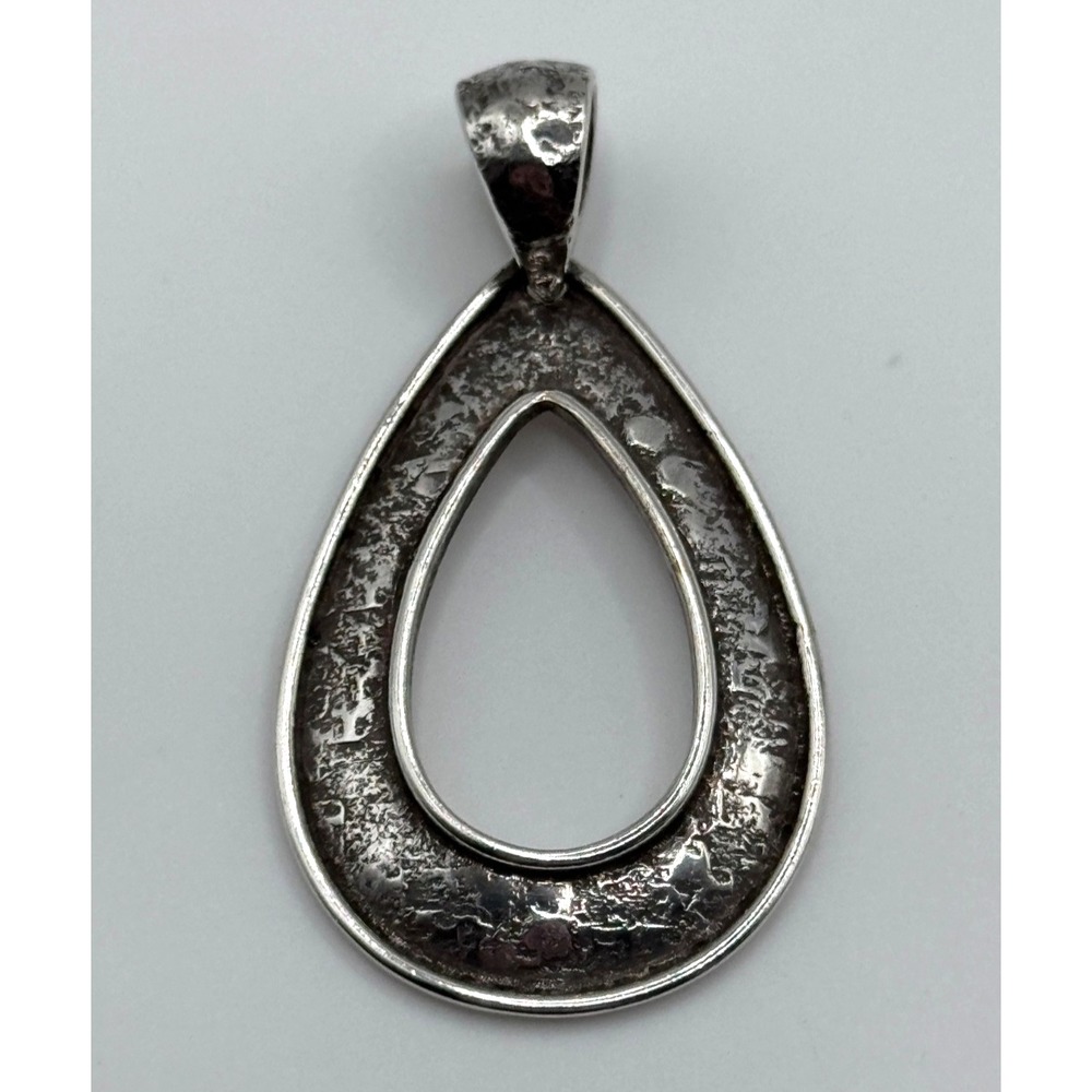 Silpada Sterling Silver Pendant Oxidized Textured Teardrop S1870